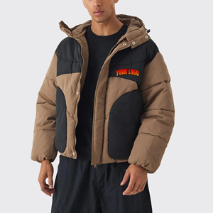 High quality 100% polyester Puffer jacket for mens 2 tone Streetwear Stylish Custom printed padded puffer winter jacket for mens - Product Image 1