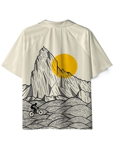 T-shirt unisexe à manches courtes imprimé intégral VTT, col respirant en polyester, coupe classique, impression numérique, pour adulte - Product Image 2