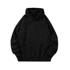 Sweat à capuche pour homme, style décontracté, hiver, 100% coton, personnalisé avec des strass en forme de diamant - Product Image 2