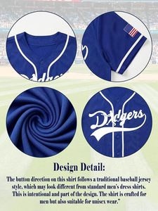 Camisa de Béisbol con Botones para Hombre, de Secado Rápido, Estilo Deportivo, para el Día del Partido, con Botones en el Lado Izquierdo - Product Image 4