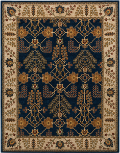 Tapis décoratif vintage de style persan bleu à motifs floraux, taille 8x10 pieds, tapis oriental traditionnel avec bordure marron, vente en gros - Product Image 4