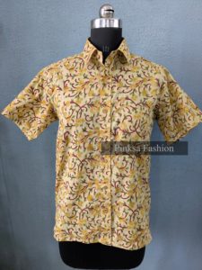 Men's 100% Cotton Floral Print <b>Short</b> <b>Sleeve</b> <b>Shirt</b> Button Down Collar Anti Wrinkle Breathable Casual Summer Wear - Product Image 2