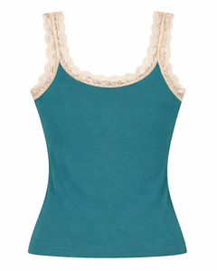 Camisola sin mangas para mujer con ribete de encaje, ajuste ceñido, mezcla de algodón, estilo casual de verano, personalizada OEM, venta al por mayor a granel - Product Image 6