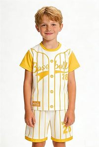 Conjunto de Uniforme de Béisbol para Niños, Jersey de Manga Corta Estampado, Pantalones Transpirables de Poliéster con Cintura Elástica, Ropa Deportiva de Invierno con Logotipo Frontal y Número de Edad - Product Image 6