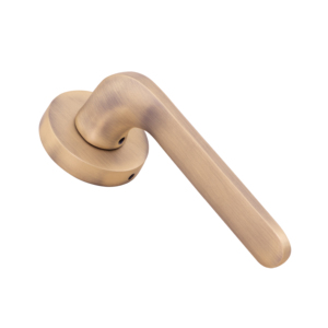Juego de Manijas Modernas de Latón Macizo para Puerta, Roseta Redonda AB, Latón Mate, Oro Rosa, Oro Mate, Negro Mate, Herrajes de Palanca para Interiores, 156mm - Product Image 4