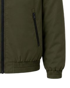 Chaqueta Bomber Ligera Personalizada Verde Oliva para Hombre, Chaqueta Cortavientos Casual con Cierre Completo, Cuello Alto, Estilo Urbano Otoñal - Product Image 6