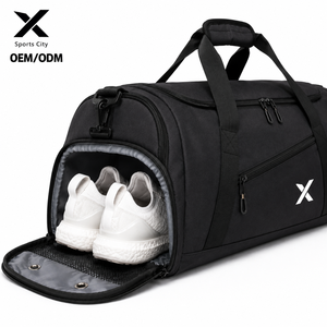 Sac de sport personnalisé pour la gym, sac de voyage imperméable en Oxford avec compartiment à chaussures, grande capacité, pour le week-end ou la nuit, OEM/ODM - Product Image 2