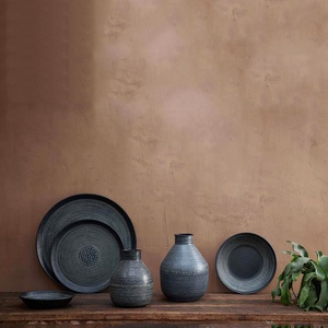 แจกันดอกไม้บนโต๊ะสำหรับตกแต่งงานแต่งงานแจกันเครื่องปั้นดินเผาเหล็กทรงแจกันดอกไม้สำหรับห้องนั่งเล่น - Product Image 2