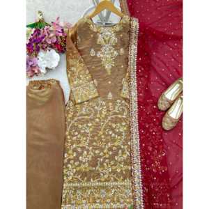 ชุด pent and dupatta พร้อมชุดโมติสำหรับใส่ทำงานปาร์ตี้หรือชุดพรหม - Product Image 3