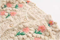 Suéter Cárdigan de Primavera para Mujer, Estilo Urbano, de Secado Rápido, con Cuello Redondo, Manga Larga, Botones y Bordado Floral de Alta Calidad Personalizado