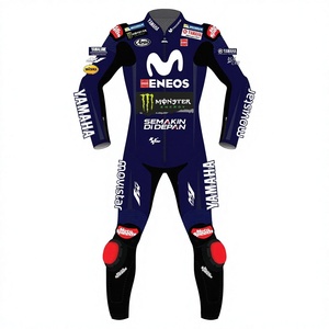 Traje de Carreras MotoCP Maverick Vinales Ramaha, Personalizado, de Piel de Canguro/Vaca, con Triple Costura, Profesional, CE - Product Image 1