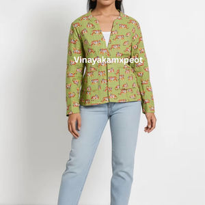 เสื้อแจ็คเก็ตผู้หญิงลายเสือพิมพ์ลายกันธะ ผ้าถักนิตติ้งสำหรับฤดูหนาว แบบสองด้านใส่ได้ ผลิตจากผ้าฝ้ายเนื้อนุ่ม ระบายอากาศได้ดี เป็นมิตรกับสิ่งแวดล้อม ราคาโรงงาน - Product Image 1