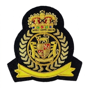 Emblema de Lujo Bordado a Mano con Hilo de Oro para Blazer, Uniforme o Insignia de Corona, Aplique Personalizado con Trabajo de Oro - Product Image 1