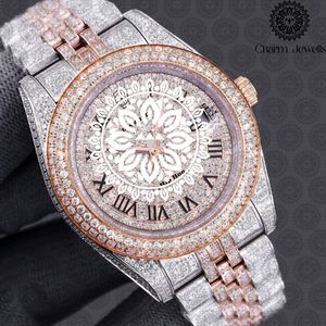 Reloj de Lujo para Mujer Charm Jewellis, Caja Redonda de Acero Inoxidable de 40 mm, Esfera Analógica de Cuarzo, Cristal de Zafiro, Cierre Plegable - Product Image 5