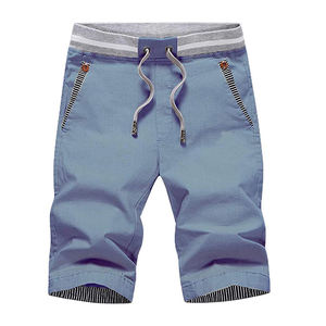 Shorts d'été pour hommes de haute qualité, en coton uni, respirants, à séchage rapide, avec taille élastique, fermeture à boutons, fabriqués au Pakistan - Product Image 4