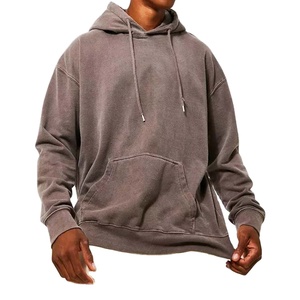 Sweats à capuche de qualité originale pour hommes pull à capuche lavé coupe ample Streetwear avec poche kangourou et sweat à capuche à cordon - Product Image 1