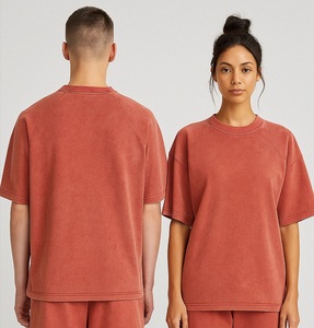 Nouveau design T-shirt personnalisé 100% coton 2024 T-shirt décontracté uni pour homme T-shirt oversize effet délavé - Product Image 4