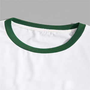 <b>Mens</b> <b>White</b> and Green Ringer <b>Shorts</b> Set Casual <b>Short</b> <b>Sleeve</b> Contrast Trim T <b>Shirt</b> and Drawstring <b>Shorts</b> Summer Tracksuit - Product Image 4