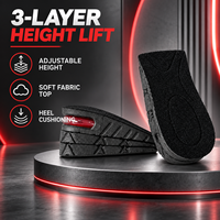 Semelles Confortables Empilables Rehausseurs de Talon à Hauteur Réglable Couches Amovibles Coussinets d'Air Rembourrés pour Chaussures Augmentant la Taille pour la Course à Pied