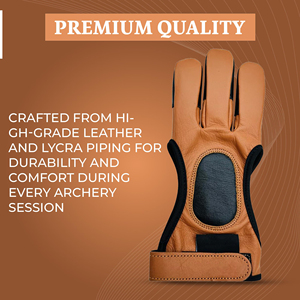 Guante de protección para los dedos de primera calidad para tiro con arco compuesto, entrenamiento deportivo al aire libre, correa de muñeca ajustable, diseño duradero - Product Image 3