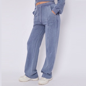 Conjunto Deportivo Urbano Vintage, Lavado Ácido, Desteñido al Sol, con Capucha, Pantalones Deportivos con Logotipo Personalizado, Sudadera Corta con Capucha, 100% Algodón - Product Image 4