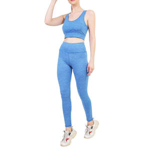 Ensemble de yoga taille haute 2 pièces pour femme, vêtements de sport sans couture, leggings de gym et brassière de sport, ensemble de tenue de fitness OEM - Product Image 4