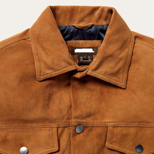 Wholesale <b>Men</b> Genuine Brown <b>Suede</b> Leather <b>Jacket</b> Fur Collar Vintage Fashion Winter <b>Jacket</b> - Product Image 4