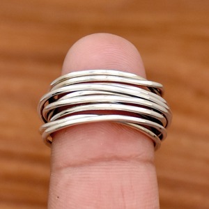 Bague minimaliste en argent 925, fil géométrique, unisexe, pour tous les jours - Product Image 3