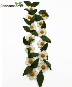 Handmade Felt Daisy Flower Garland 100% Premium New Zealand Wool Spring Floral Bunting Eco-Friendly White <b>Wall</b> <b>Decor</b> Birthday - Product Image 1