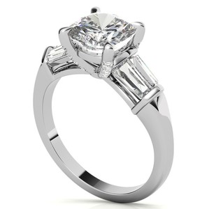 Cushion Cut <b>Solitaire</b> Moissanite <b>Ring</b> 925 Sterling <b>Silver</b> White Gold Plated Certified Luxury Classic Engagement Wedding Promise - Product Image 4