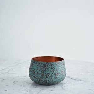 Handmade Copper Tabletop <b>Vase</b> Modern Design Turquoise Patina Finish <b>Decorative</b> Metal <b>Vase</b> - Product Image 1