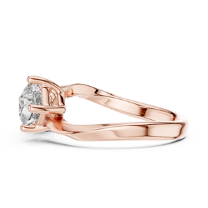 Anillo de compromiso con diamante creado en laboratorio y tallo retorcido, anillo Toi et Moi de oro con doble piedra, anillo de diamante de boda único para mujer - Product Image 4