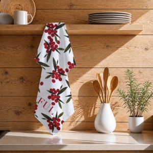 Best Quality Elegant Printed Design 100% Cotton Flour Sack Custom <b>Kitchen</b> <b>Towels</b> for Christmas. - Product Image 1