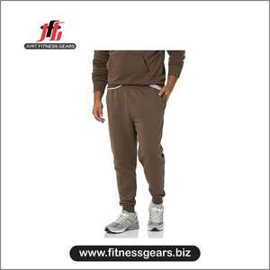 Casual Plus Size Hip Hop <b>Jogger</b> Pants Men's High Elastic Anti-Wrinkle Comfortable Fit Custom Cotton <b>Brown</b> OEM Pockets High - Product Image 3