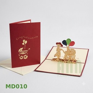 Cartes de vœux 3D traditionnelles faites à la main en papier plié, souvenirs pour la fête des mères, la Saint-Valentin, la fête des pères, les baby showers et les anniversaires - Product Image 2