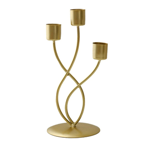 Modern Style Gold 3 Light Candelabra Elegant Twisted Metal Taper <b>Candlestick</b> <b>Holder</b> For Dining Table Weddings & Home Decor - Product Image 3