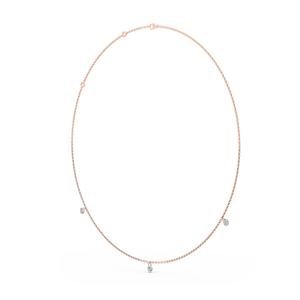 Preciosa Cadena con Colgante de Diamante Cultivado en Laboratorio, Corte Redondo Perforado, 18 Pulgadas - Product Image 1