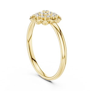 Ensemble de bagues vintage en or jaune 18 carats plaqué rhodium avec diamants de laboratoire floraux, pour femme, idéal pour fiançailles, mariage, soirée, événement glamour, ou comme cadeau. - Product Image 3