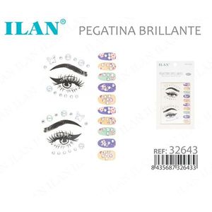 Adesivi viso glitterati ILAN per occhi e unghie, decorativi, scintillanti, adesivi, design Ref 32643 - Product Image 1