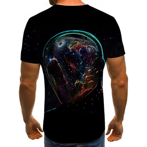 T-shirt personnalisé pour homme, motif astronaute galactique, impression 3D intégrale, manches courtes, style streetwear décontracté - Product Image 4