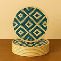 Sets de table bohèmes faits à la main en fibre de bambou 100% |   Écologique, épaisseur moyenne, sans motif |   Pack en gros pour restaurant/café/usage domestique