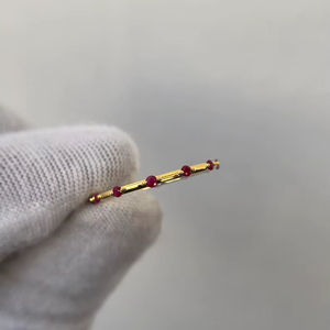 Bague en rubis élégante en argent sterling 925 plaqué or 14 carats, rubis taille rond, cadeau de fiançailles, de mariage ou d'anniversaire - Product Image 1