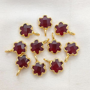Dijes de Cornalina en Forma de Estrella, Electrochapados en Cobre, 10mm, para Fabricación de Joyería - Product Image 2