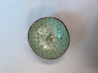 Service de vaisselle en coquille de noix de coco polie à motif poisson, certifié CE, écologique, avec logo personnalisé pour la maison, la cuisine et la décoration de mariage