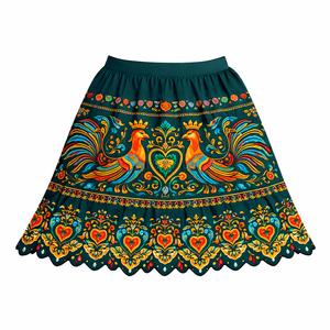 Vestido Hawaiano Polinesio Bordado a Mano, Diseño Floral, Cintura Imperio, Lana Ecológica, Largo hasta la Rodilla, Algodón Suave y Transpirable - Product Image 2