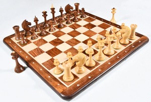 Échecs Soviétiques Russes Latvien des années 1950, reproduction de qualité supérieure, en bois de Sheesham et de Bois de Bouis, Roi de 4,1 pouces, au meilleur prix - Product Image 3