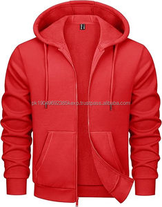 Sweat à capuche zippé en molleton de coton style moderne, épais, chaud, coupe ample, mode urbaine - Product Image 1