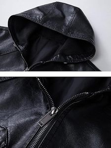 Men's <b>Brown</b> PU Leather <b>Vest</b> V-Neck Single Breasted Casual Outerwear Autumn Solid Color Button Closure Regular Length - Product Image 5