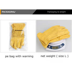 Top Quality Deer Skin Leather Durable Gun Cut Safety Driver Work Gloves Keystone <b>Thumb</b> Elastic Wrist <b>Cuff</b> Working Driving Gloves - Product Image 5