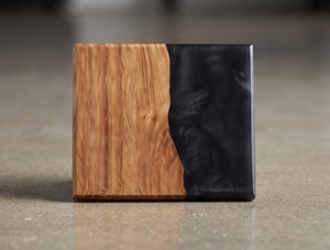 Modern Black Resin and Walnut Wood <b>Coasters</b> Ideal For Kitchenware Hotel Home Restaurant And Tableware Accessory - Product Image 1